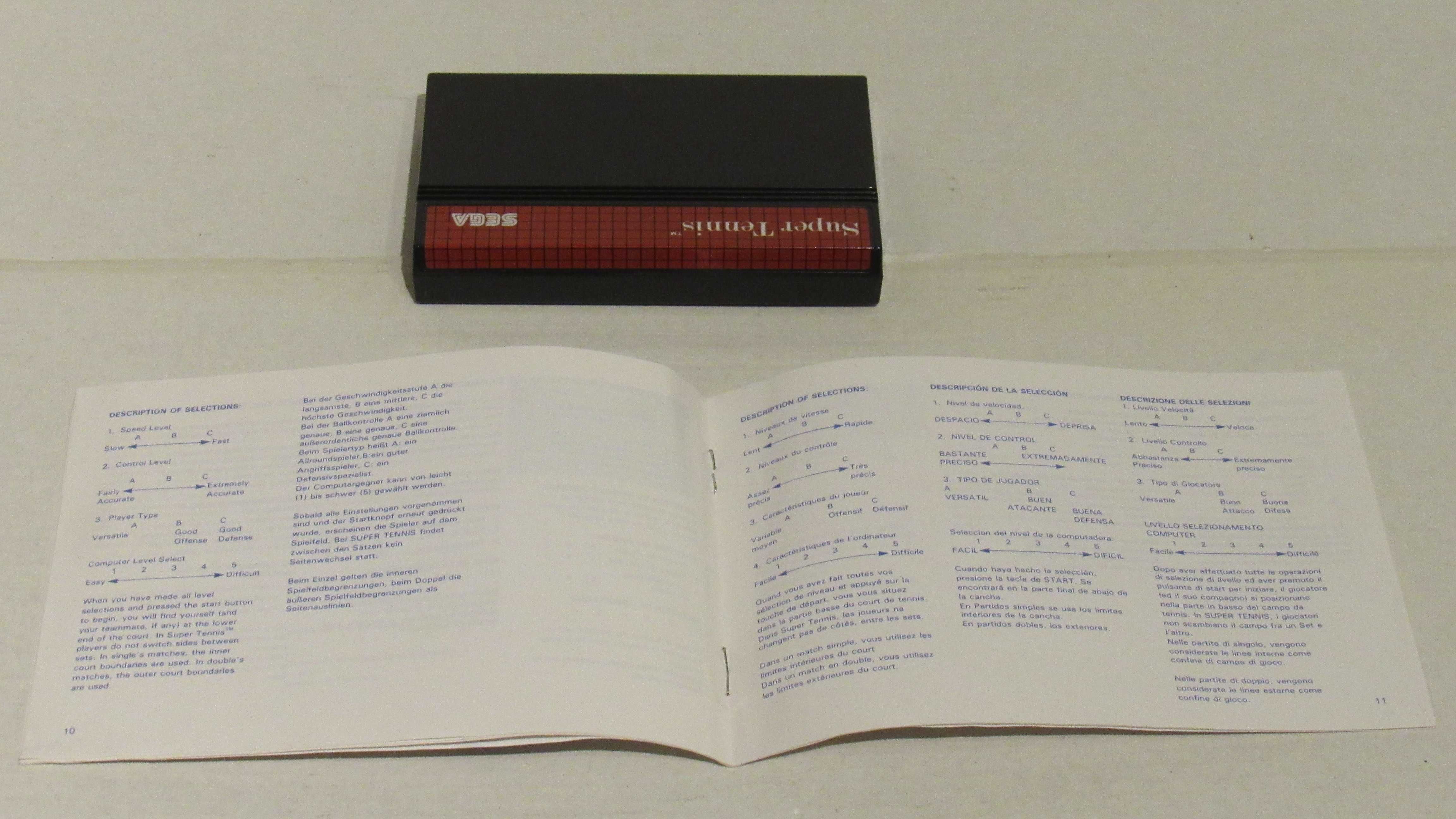 Jogo Sega Master System Super Tennis completo