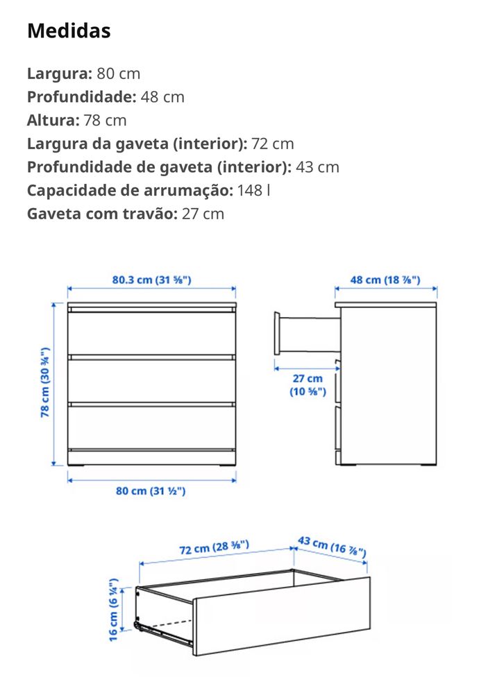 Cómoda ikea branca RESERVADO