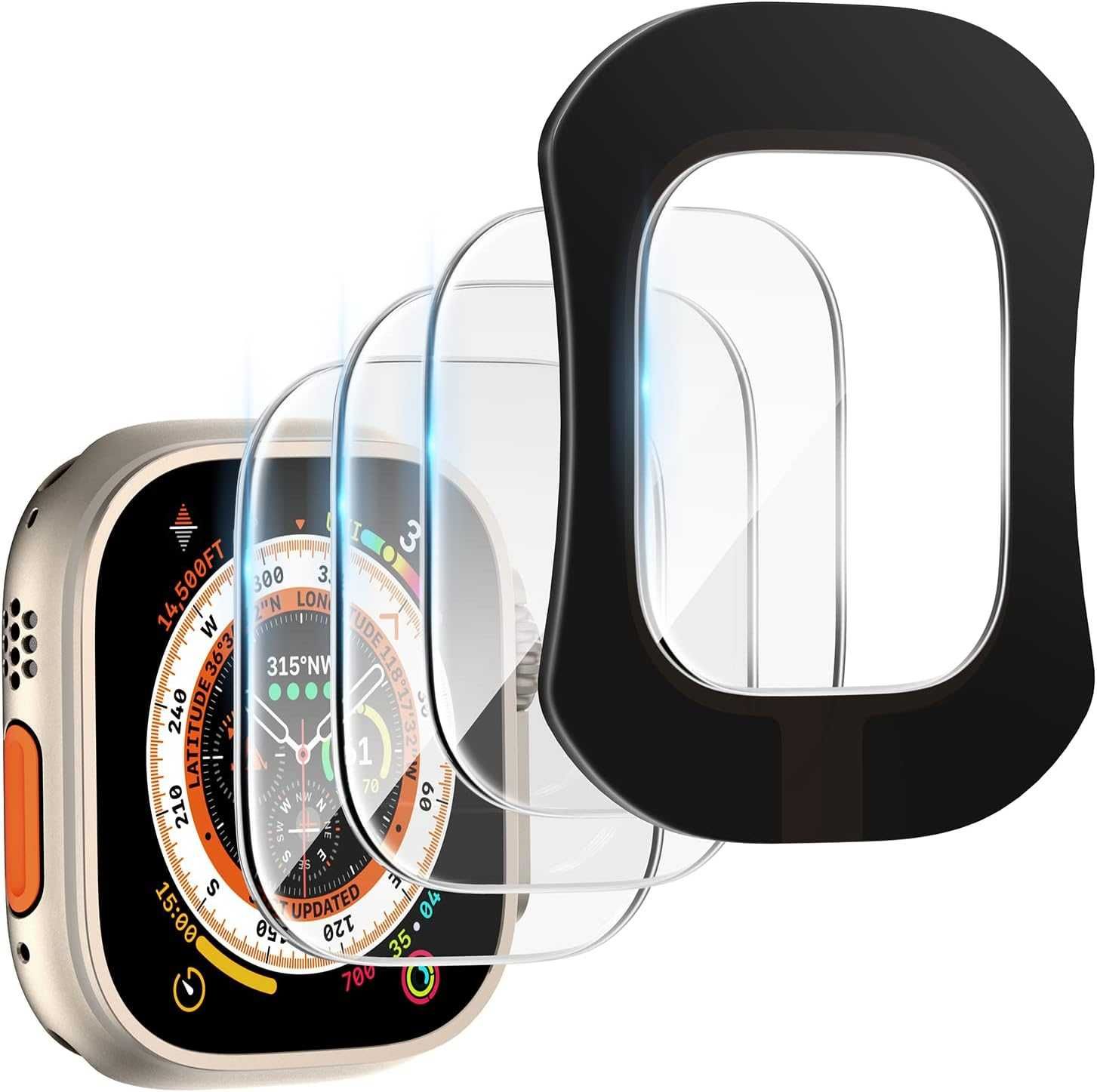TOCOL 3x szkło hartowane do Apple Watch Ultra odporna osłona ekranu