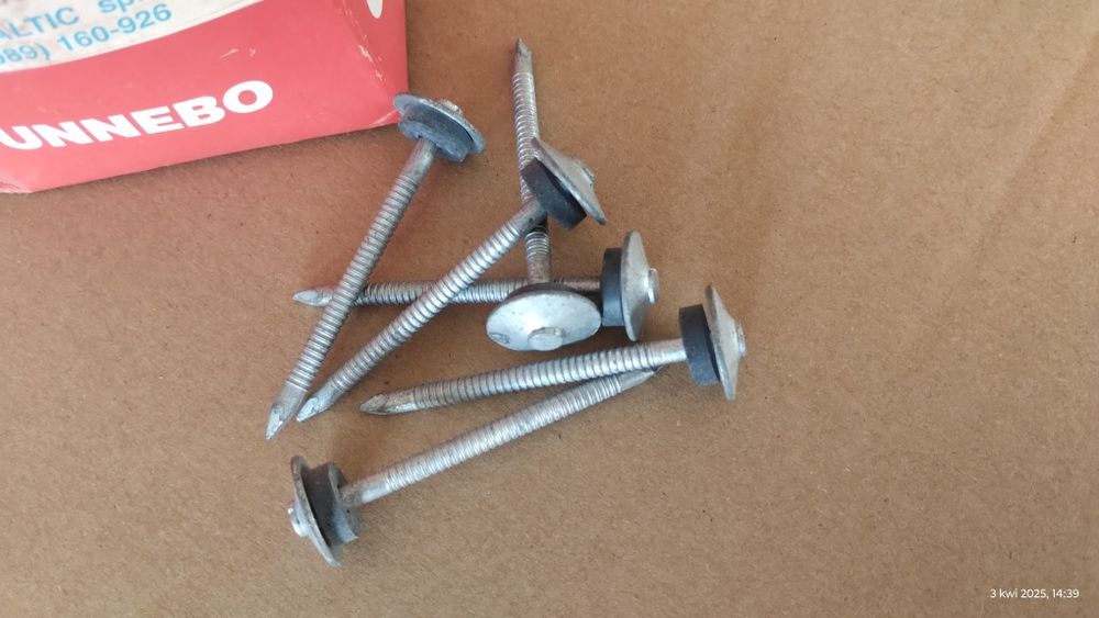 Gwoździe dekarskie Gunebo 60x7 wkręty do blachy - 1500 sztuk