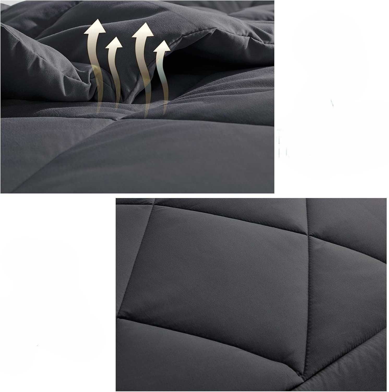 Kołdra całoroczna 240x260 cm szara mikrofibra 300g/m² WAVVE