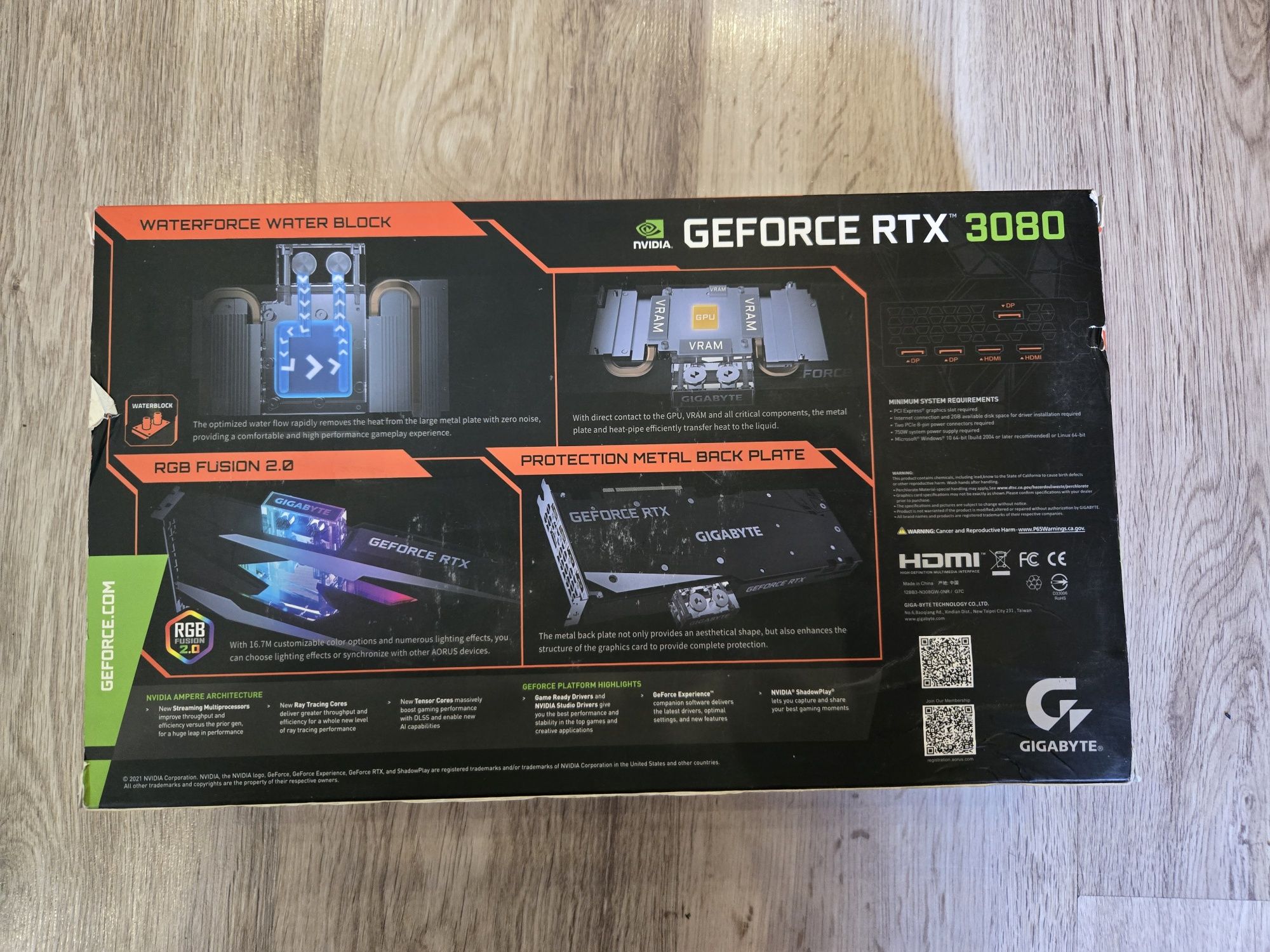 GIGABYTE AORUS GeForce RTX 3080 gaming OC waterforce WB