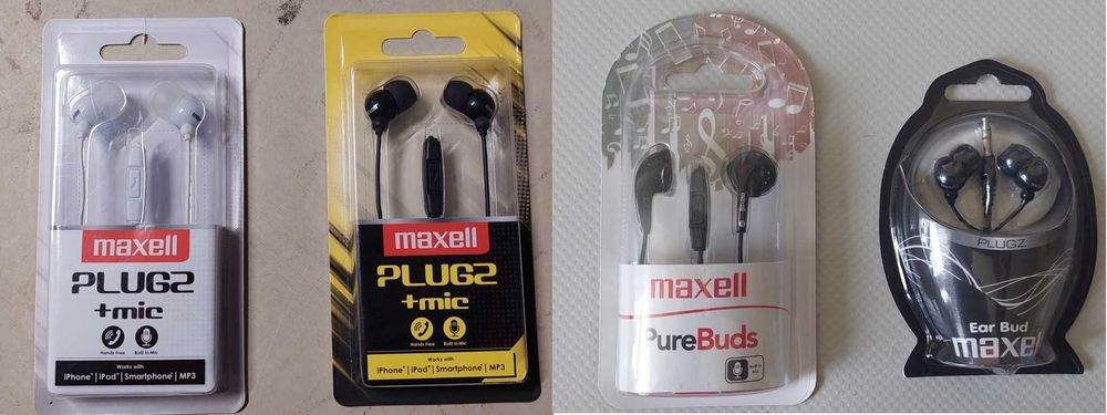 Słuchawki douszne Maxell Plugz +mic, Plugz, Purebuds białe lub czarne