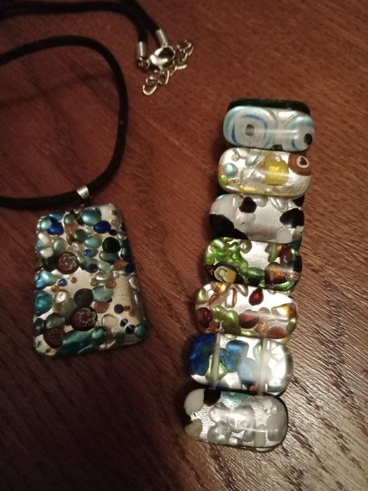 Кулон и браслет Муранское стекло