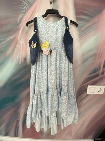 Нарядное платье сарафан Micro р. 7-8 лет