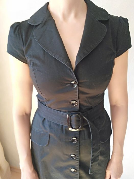 Плаття-халат, офісна чорна сукня ТМ Orsay, р. 36