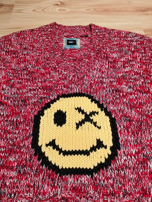 Czerwony Sweter Kamizelka Unisex Superdry SDX Smiley
