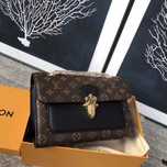 NOWE Louis Vuitton VICTOIRE Damska Torba Na Ramię Z Łańcuszkiem czarny