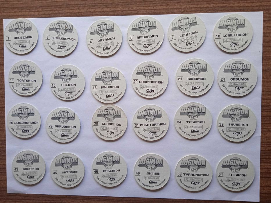 Tazos Digimon Serie 1 e Serie 2