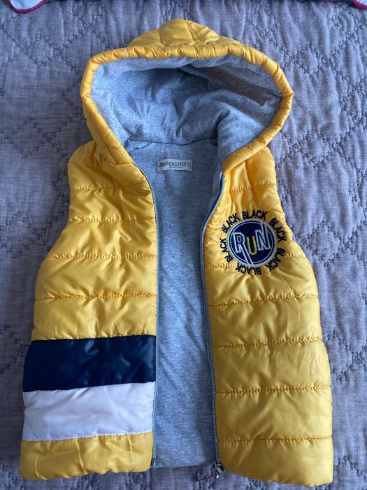 Zestaw kamizelka kurtka jeans i spodnie chłopięc 2/3 lata