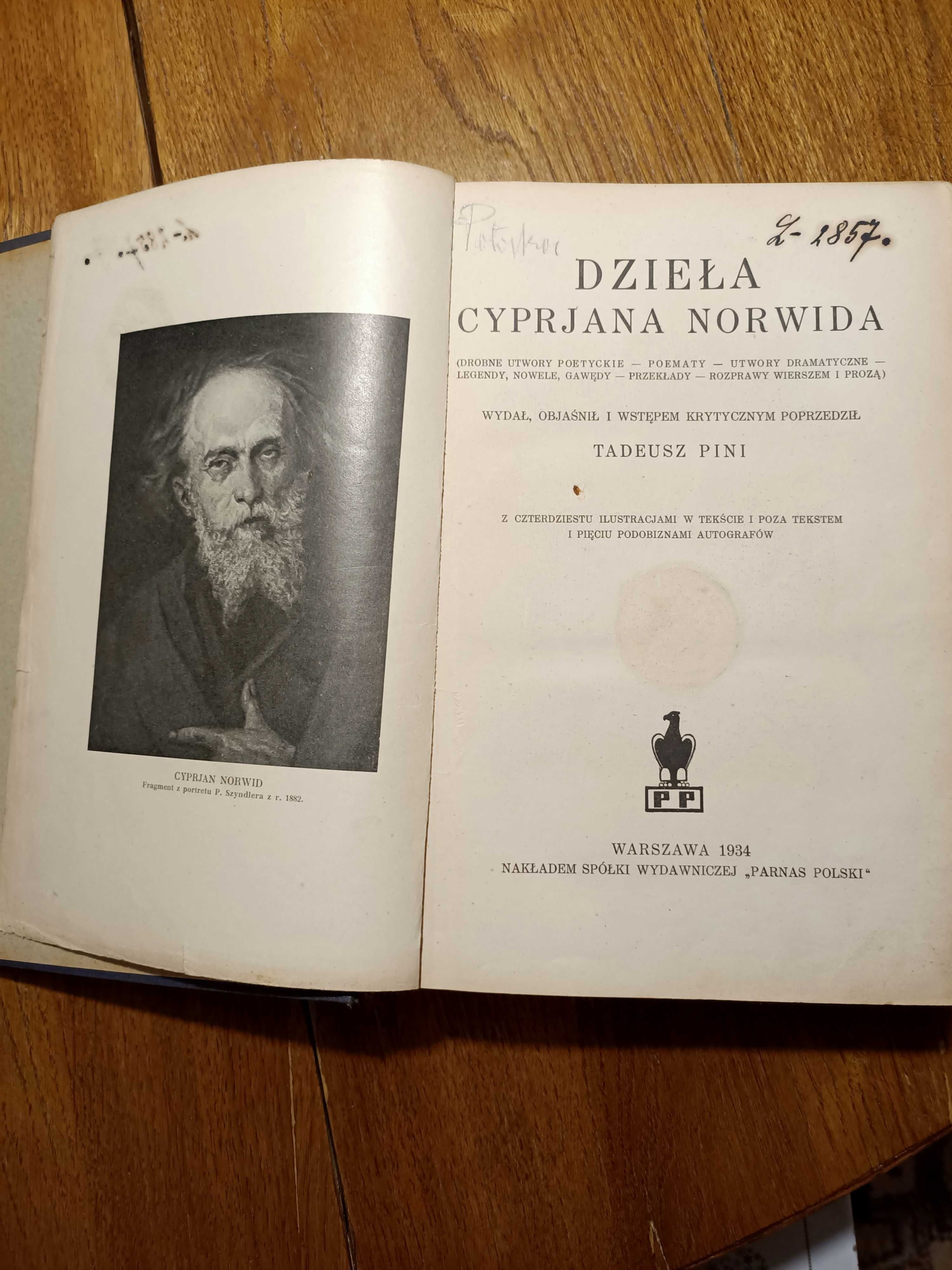 Norwid Dzieła wyd.Pini z 1934r.