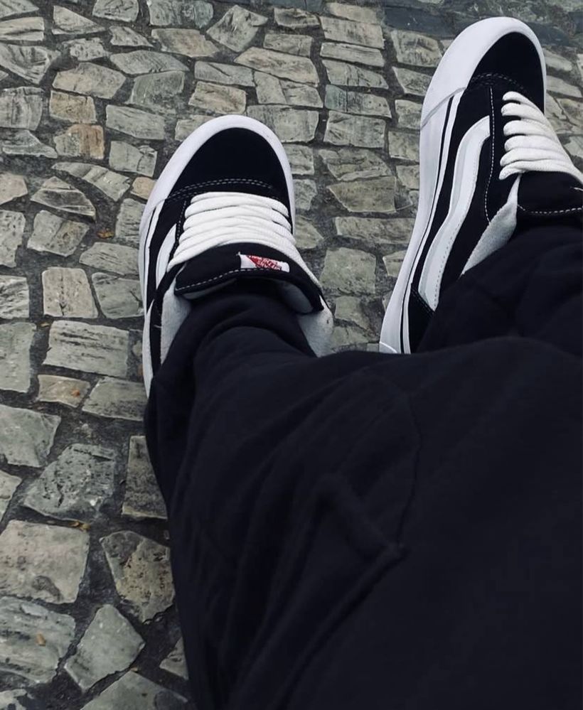 Vans Knu Skool Black- white, Ванси Хіт сезону! Vans жіночі