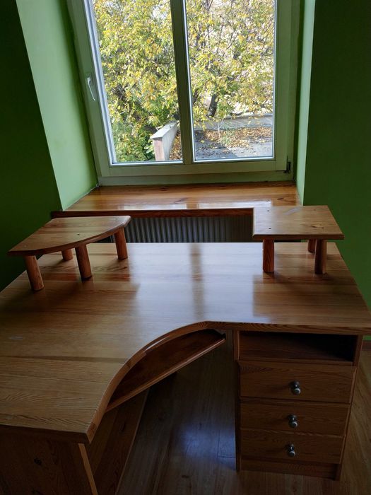 Biurko Narożne Meble Sosna Drewno DOKTÓR