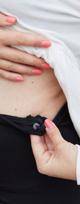 Легінси для вагітних , чорні в рубчик