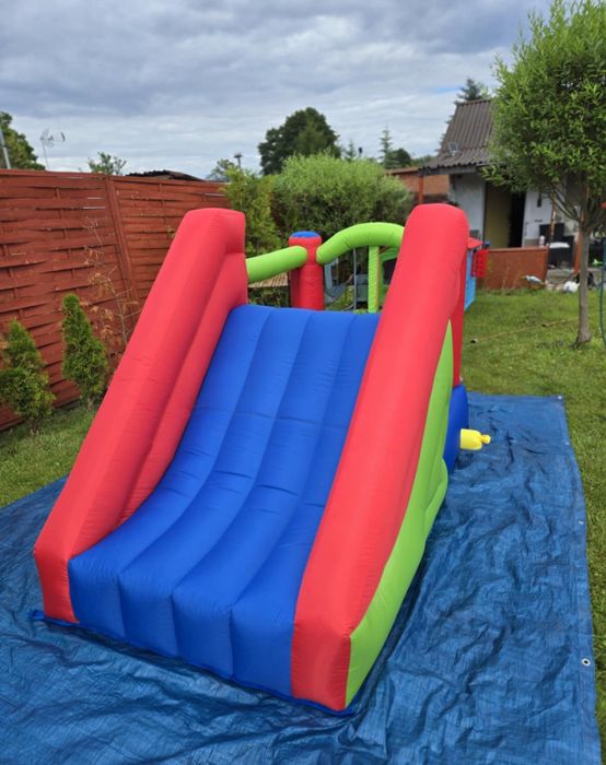 Dmuchaniec ogrodowy trampoliny zjezdzalnia ścianka dmuchawa stan bdb