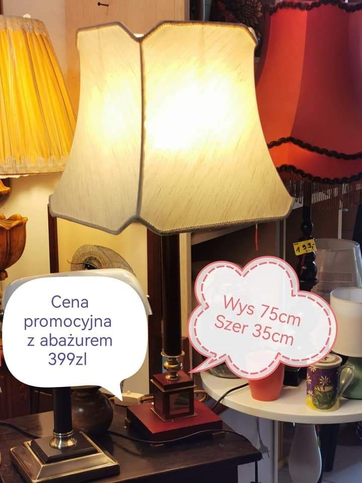 Lampa stołowa z mahoniu