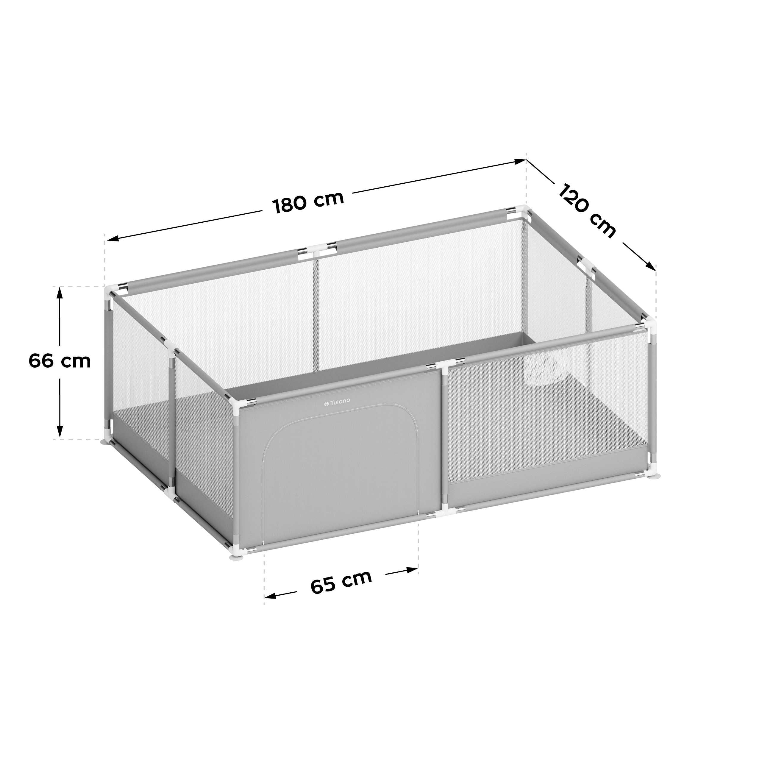 Kojec dziecięcy Tulano Cozy 22 Grey - 180x120cm