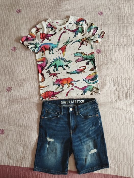Шорты джинсовые, футболка next