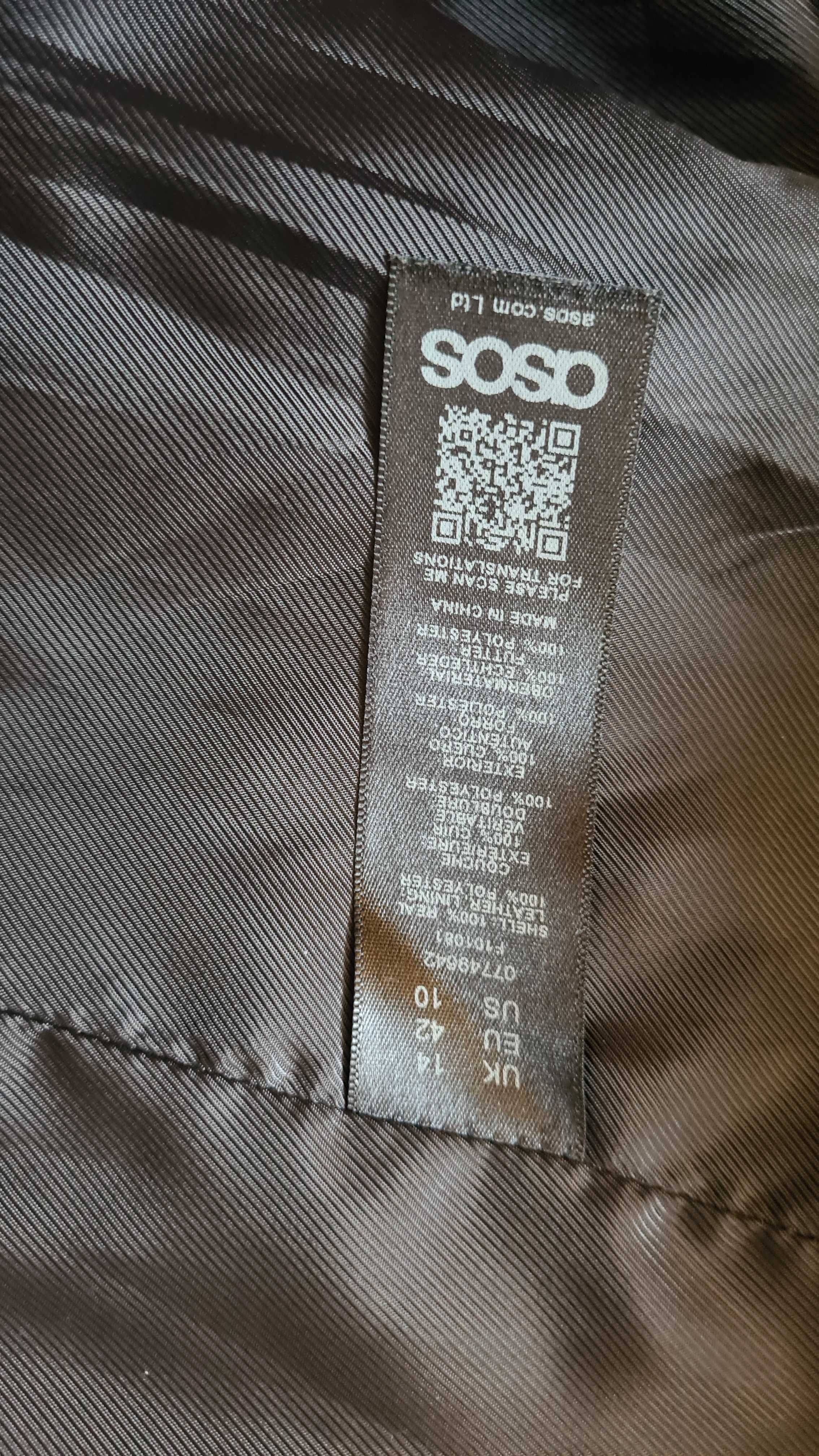 Кожаный пиджак френч плащ оверсайз asos косуха