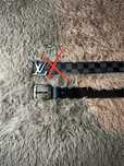 Мужской чёрный ремень Louis Vuitton LV классический кожанный belt