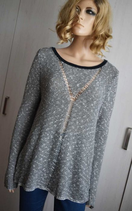 Bluzka 36 S cienki sweterek ażurowa Vans długi rękaw sweter dzianina