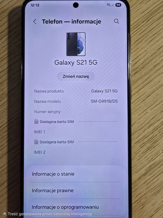 SAMSUNG Galaxy S21 5G 256 GB - wymieniona bateria w autoryz. serwisie