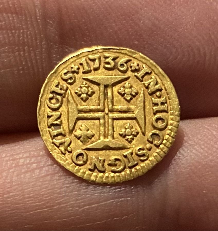 Moeda ouro D. JOAO V Pinto 480 Reis 1736
