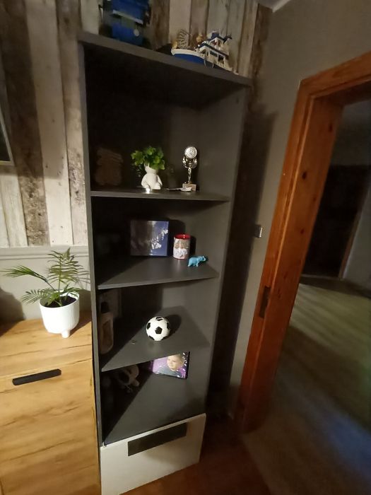 Regał szaro biały