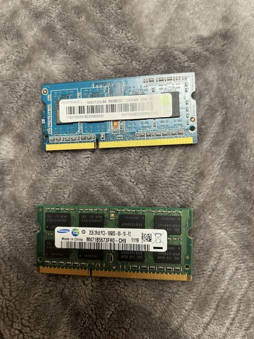Оперативна пам’ять Ddr3 4gb (2x2), 1333mhz, ноутбучна + 1 в подарунок