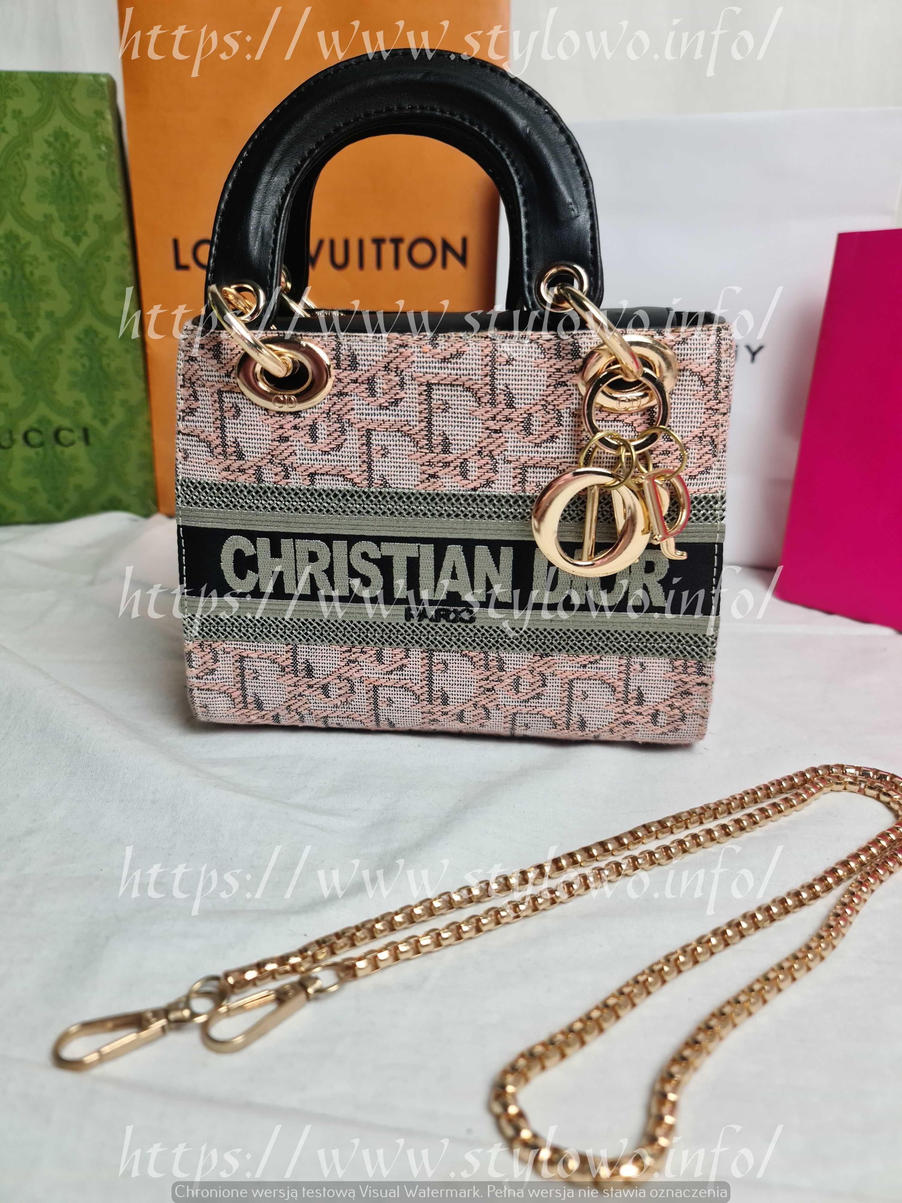 Torba Christian nowość Dior kuferek koszyczek listonoszka roz