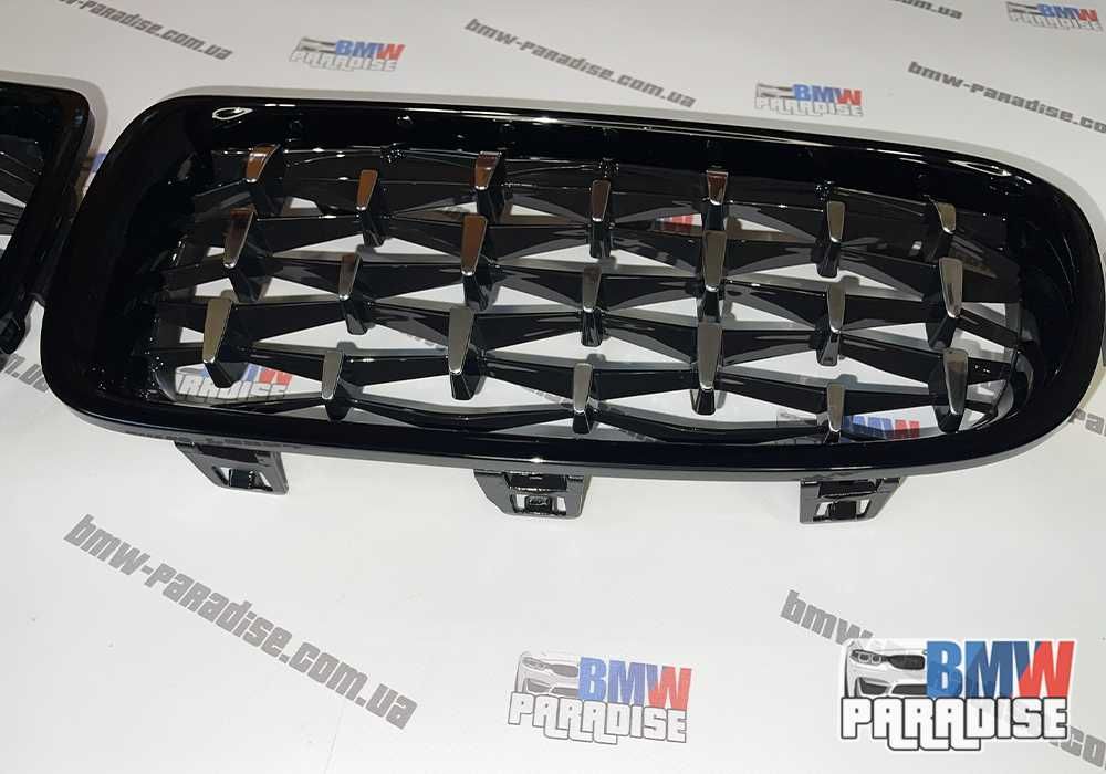 Решетка радиатора DIAMOND стиль Черный глянец + хром BMW F30 F35
