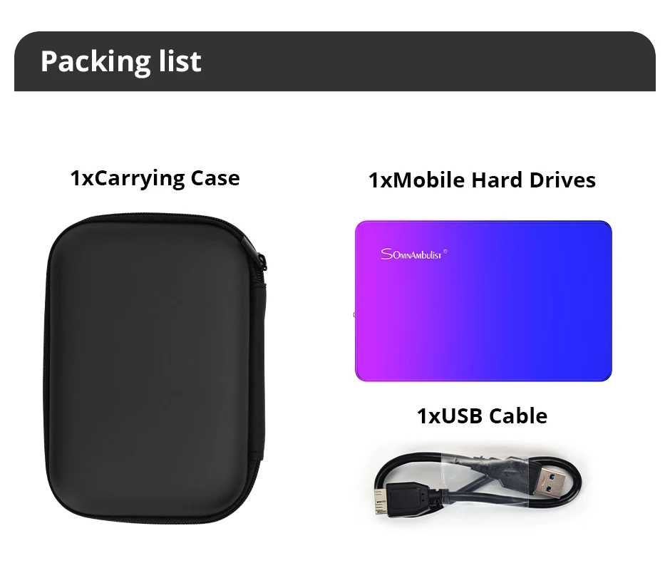 Зовнішній накопичувач жорсткий диск SomnAmbulist, хард диск, HDD,500GB