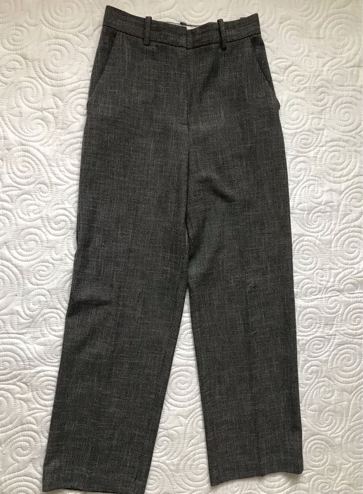 Zara szare szerokie spodnie M