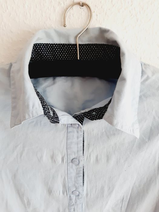 LG COLLECTION błękitna koszula damska biurowa kropki M 38