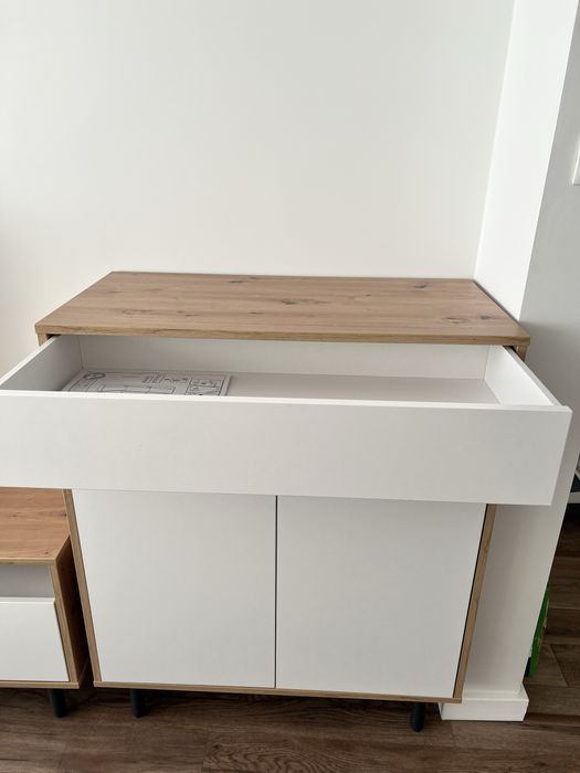 MEBLE Black Red White Gap Komoda + Szafka RTV