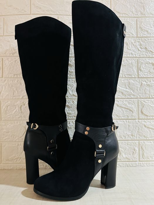 Сапоги нат.замш+кожа р.38