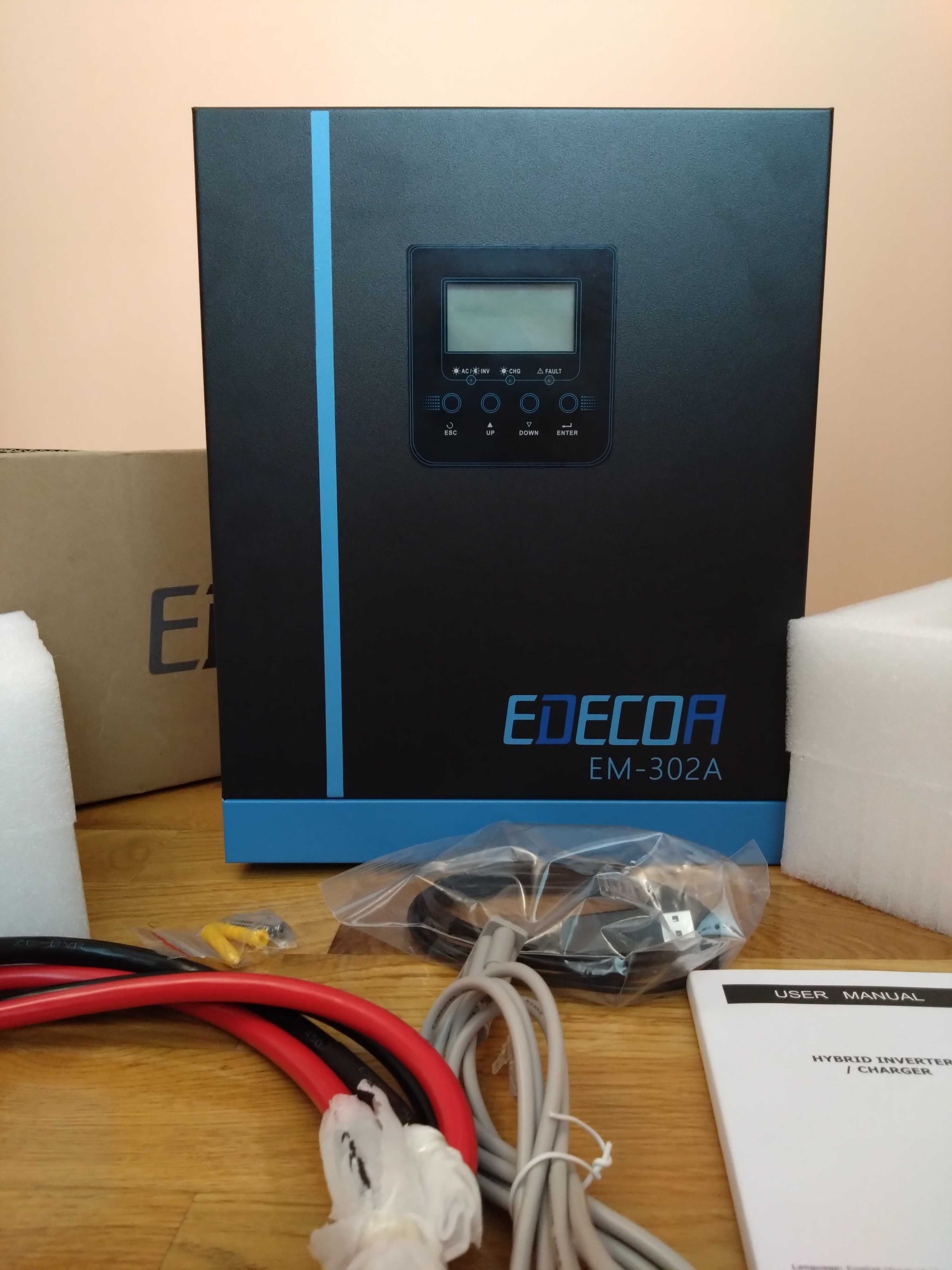 Гібридний Інвертор ДБЖ UPS Edecoa 3000/4000/5500/6200 Вт| ИБП инвертор