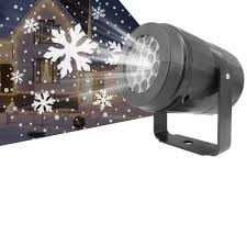 Reflektor/projektor LED, biały, śnieżynki