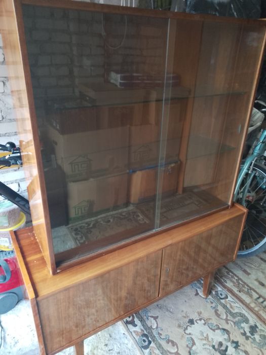 Kredens szklany witryna z PRL