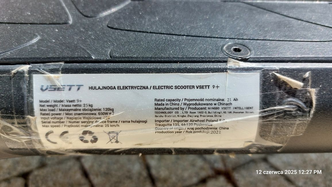 Hulajnoga elektryczna Vsett 9+