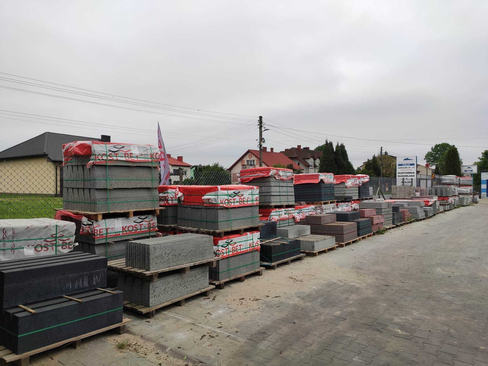 Obrzeże palisadowe kwadratowe 8x48x28 grafit Kost-bet