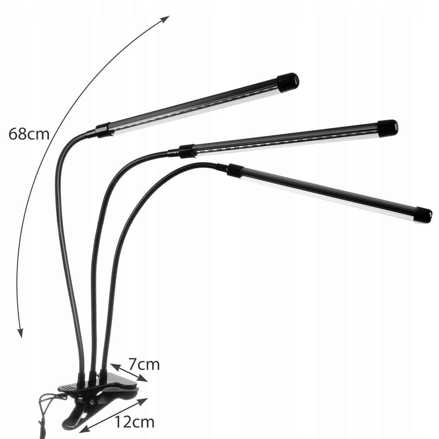 3 x Lampa do Wzrostu Roślin 60 LED Timer + Pilot