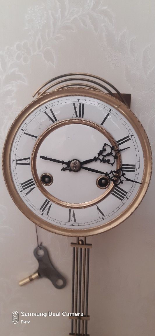 Unghans механизм в старинные настенные часы c боем 100% рабочее сост