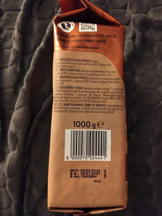 Kawa lavazza ziarnista crema aroma