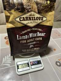 Carnilove lamb wild boar sterilised  корм для стерилизованых кошек