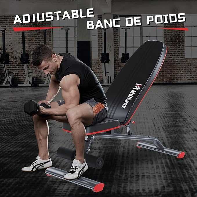 Regulowana ławka do ćwiczeń, składana ławka treningowa, ławka skośna