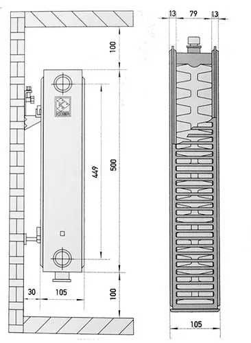 Стальной радиатор RENS /Радіатор сталевий  22 тип 500H х 500L