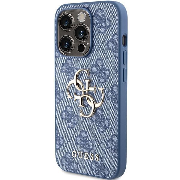 Etui Guess iPhone 15 Pro Max 6.7", Niebieskie Hardcase z Logo 4G Metal