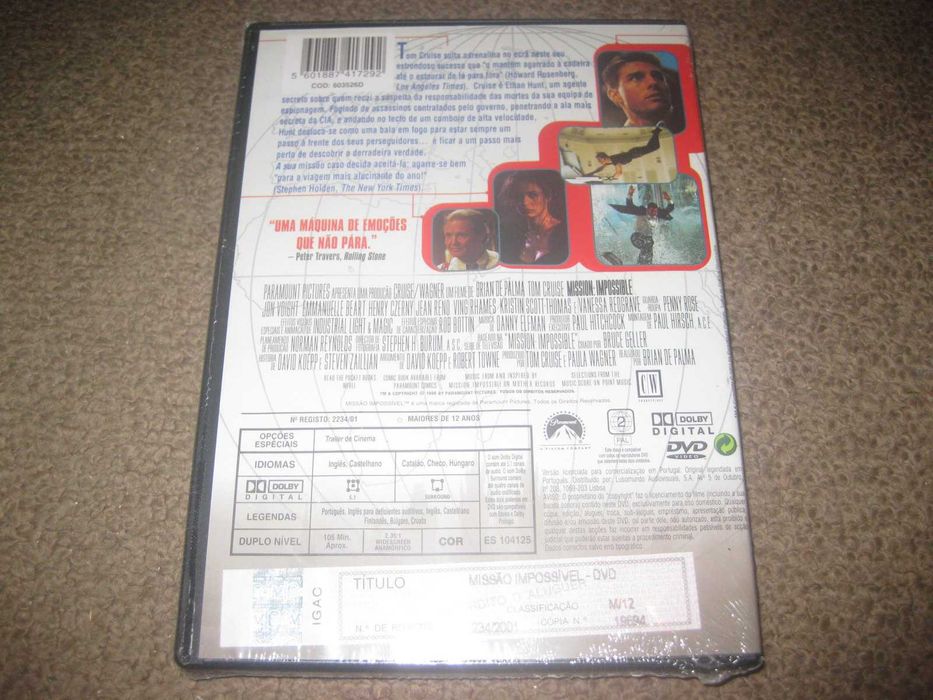 DVD "Missão Impossível" com Tom Cruise/Selado!