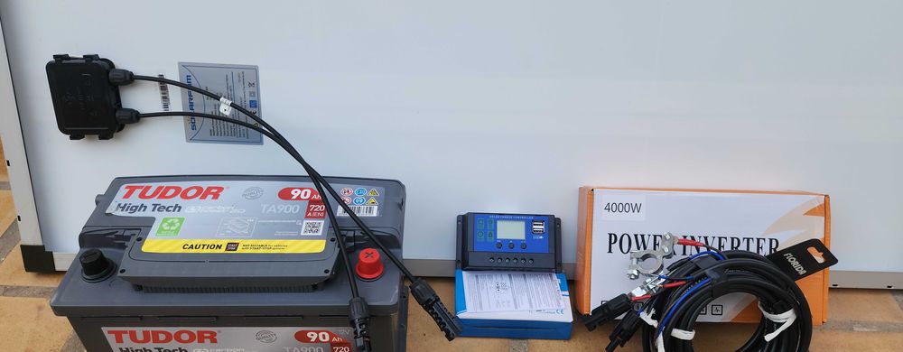 Kit solar com bateria,painel e controladora